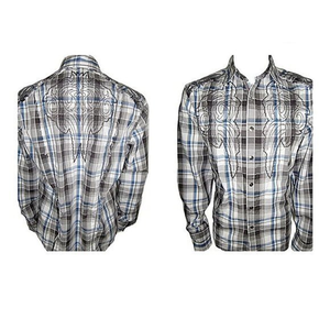 House Of Lords Shirt Mens Couture XL Button Up HLS 3019 Blue‎ Gray Rare Luxury